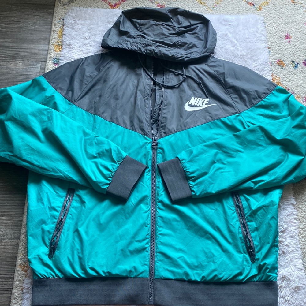 Nike windbreaker Teal/grey size Large